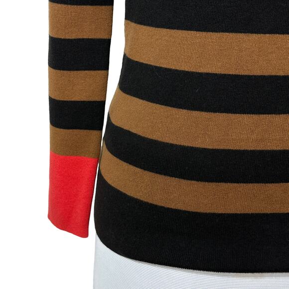 W by Worth Color Block Striped Scoop Neck Sweater Women Small Pop of Color - Picture 5 of 8